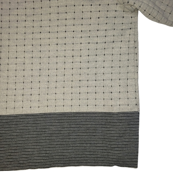 Guido Pisani Wool Blend Knit Sweater Sz 2X Gray Black Checked Striped Italy Made - Picture 6 of 11